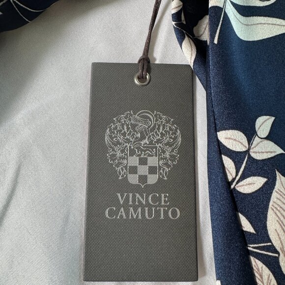 Vince Camuto Floral Cocktail Midi Dress in Sapphire Blue Sheen (NWT; Size 1X) - Picture 4 of 7